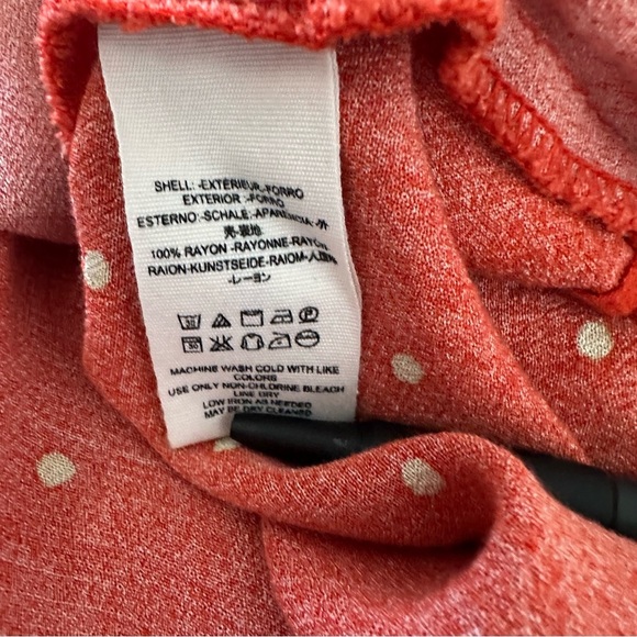 Free People All Yours Orange Polka Dot Tie V Neck Mini Dress Size 2 - Picture 5 of 8